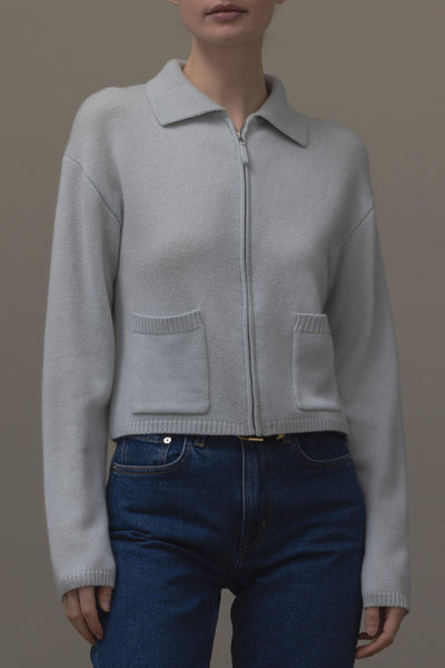 collar cardigan with zip 1/1
