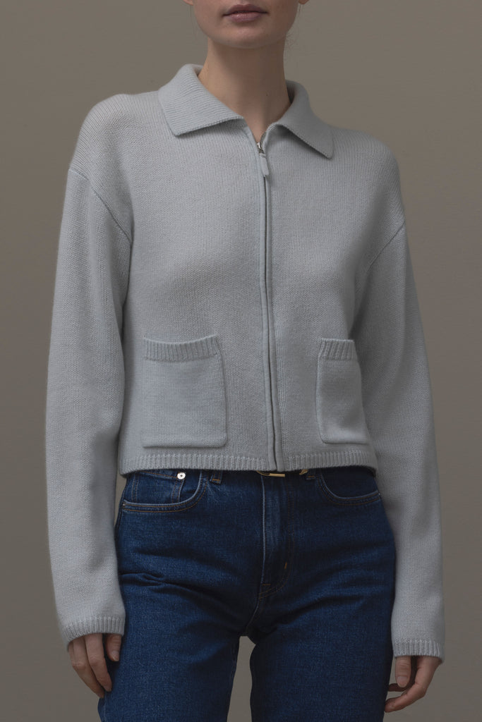 collar cardigan with zip 1/1